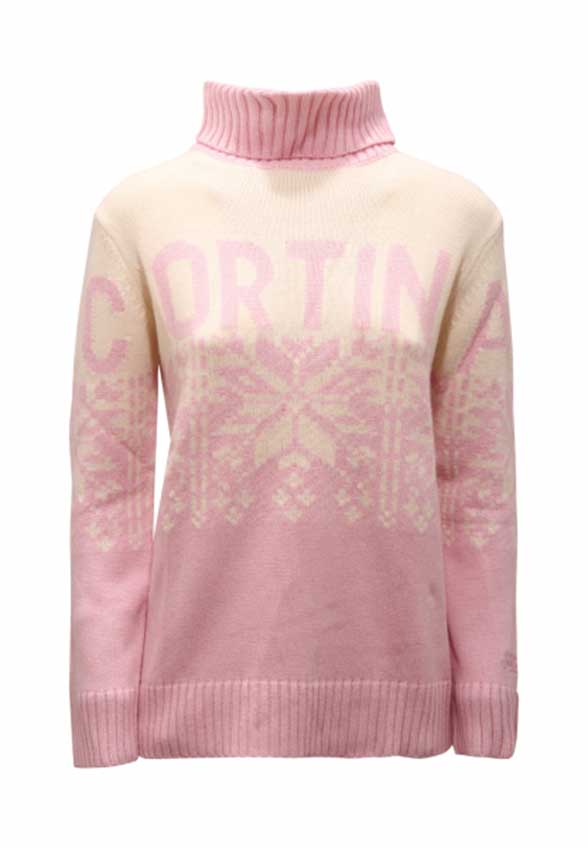 SWETER Z GOLFEM NEW HUT RÓŻOWY