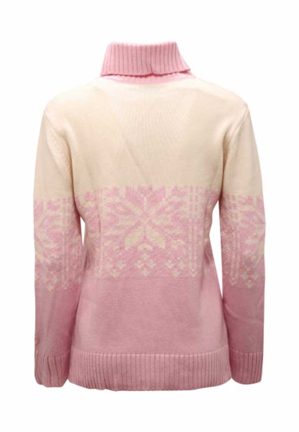 SWETER Z GOLFEM NEW HUT RÓŻOWY