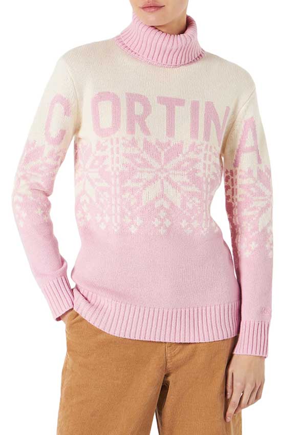 SWETER Z GOLFEM NEW HUT RÓŻOWY