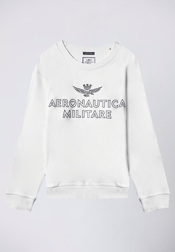 BLUZA Z GUMOWANYM NADRUKIEM KREMOWA