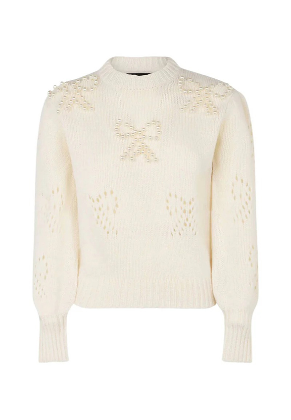 SWETER BLOOM WEŁNIANY KREMOWY