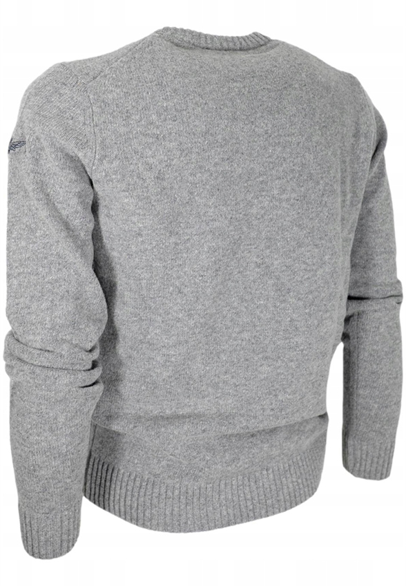 SWETER WEŁNIANY Z NADRUKIEM SZARY