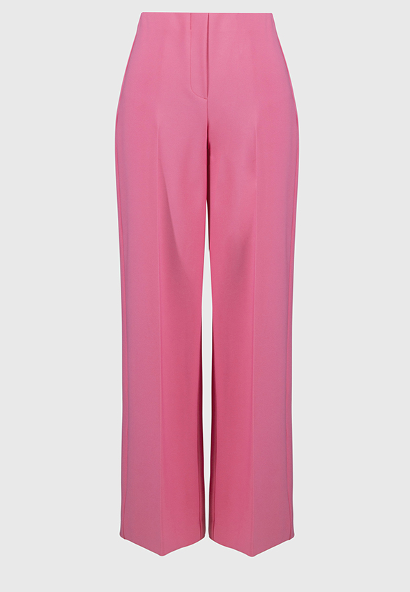 SPODNIE Z SZEROKIMI NOGAWKAMI LUX TWILL RÓŻOWE