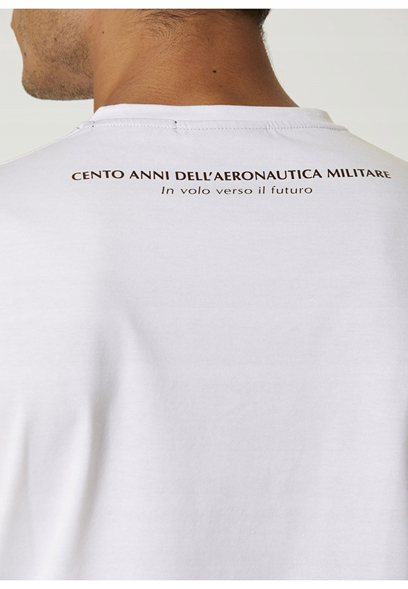 T-SHIRT BAWEŁNIANY Z NADRUKIEM BIAŁY