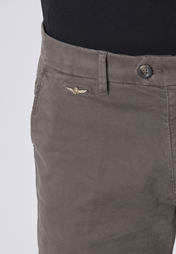 SPODNIE CHINO Z ELASTYCZNEJ BAWEŁNY KHAKI
