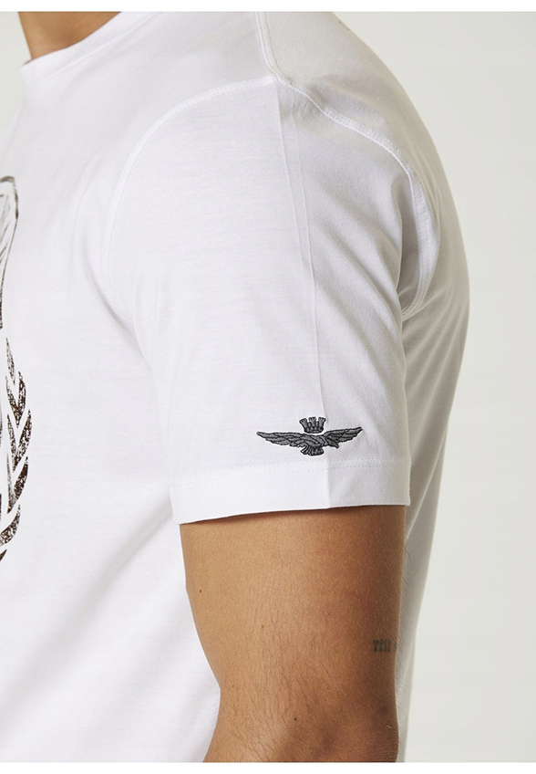 T-SHIRT BAWEŁNIANY Z NADRUKIEM BIAŁY
