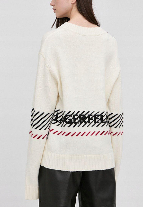 SWETER WEŁNIANY CHECK KREMOWY