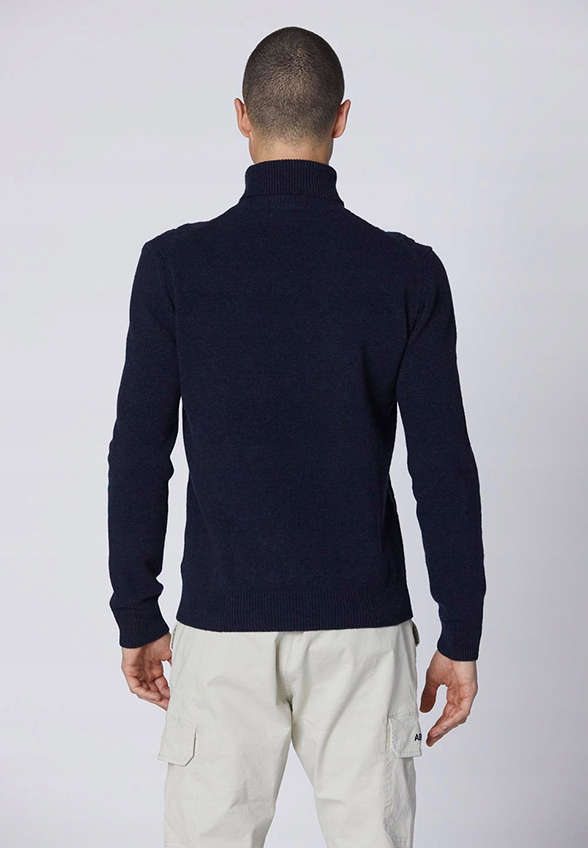 SWETER WEŁNIANY Z GOLFEM GRANATOWY
