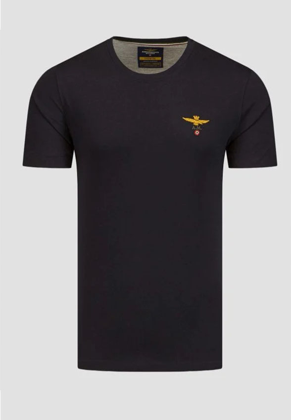 T-SHIRT Z MINIMALISTYCZNYM LOGO CZARNY