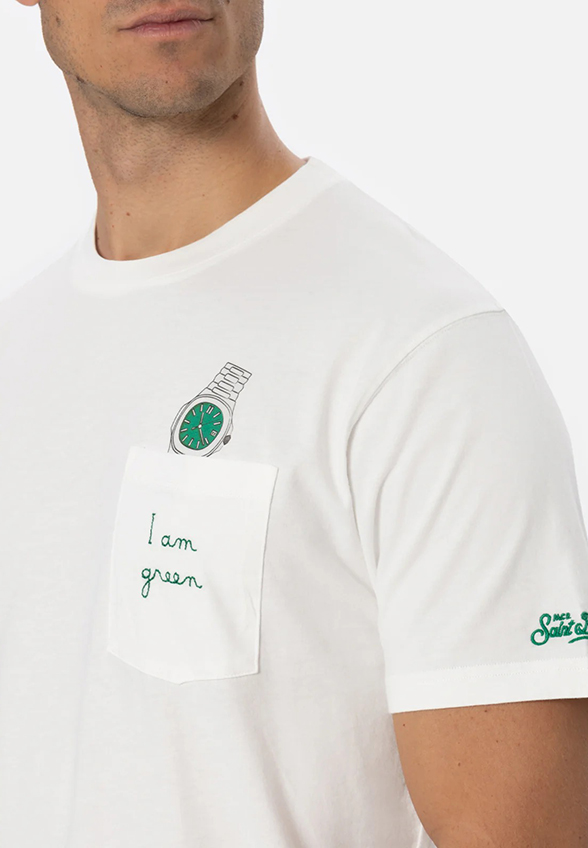 T-SHIRT CONNOR I AM GREEN BIAŁY