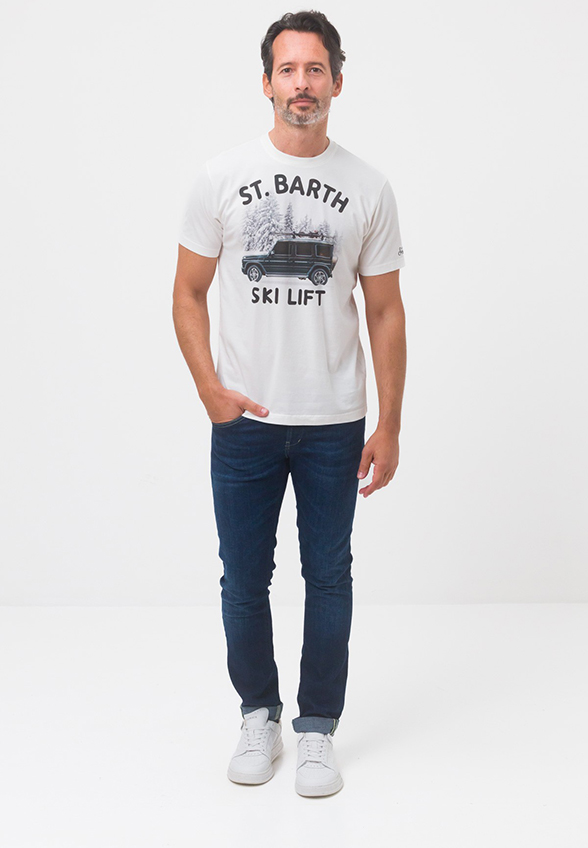 T-SHIRT ARNOTT SKI LIFT BIAŁY