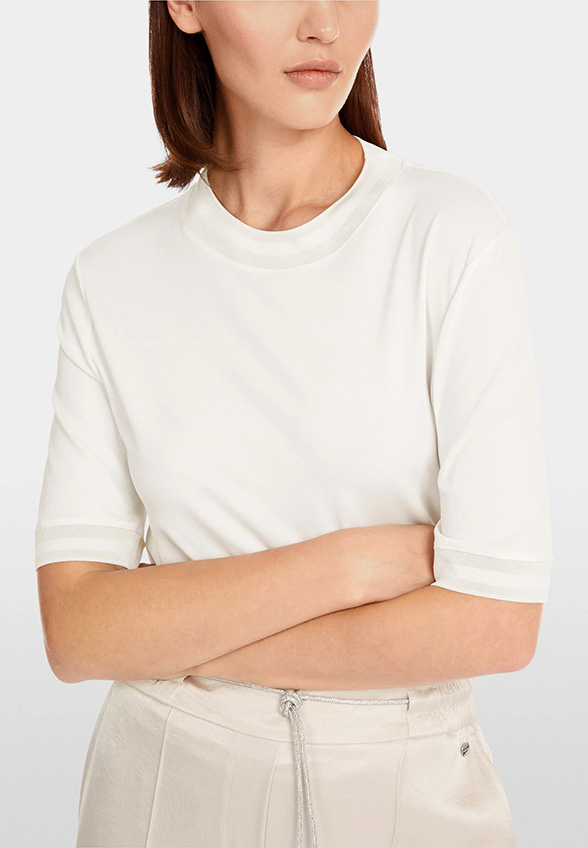 T-SHIRT Z BAWEŁNIANEGO DŻERSEJU BIAŁY