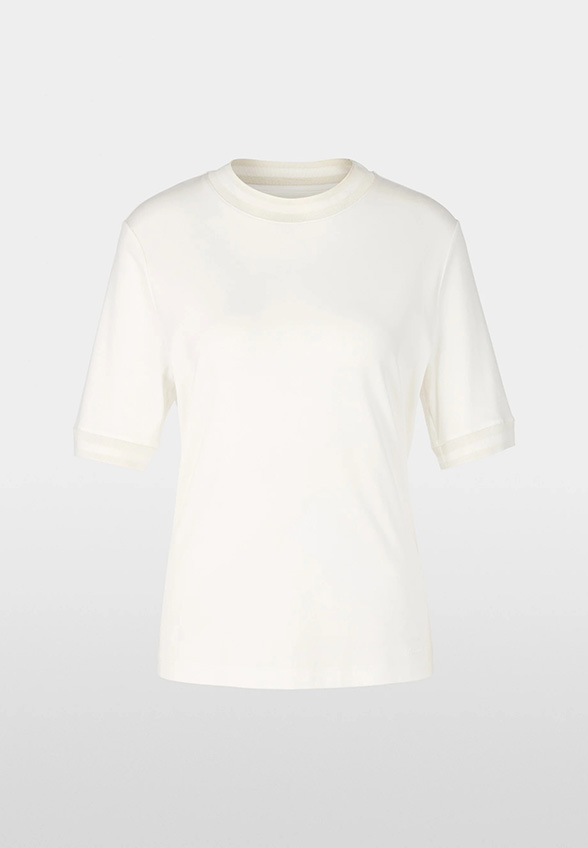 T-SHIRT Z BAWEŁNIANEGO DŻERSEJU BIAŁY