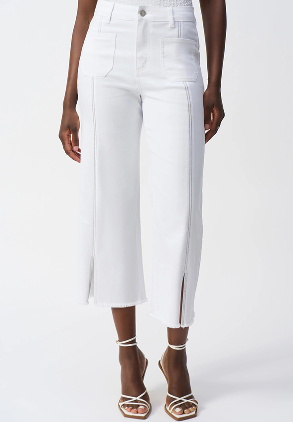 SPODNIE JEANSOWE CULOTTE BIAŁE
