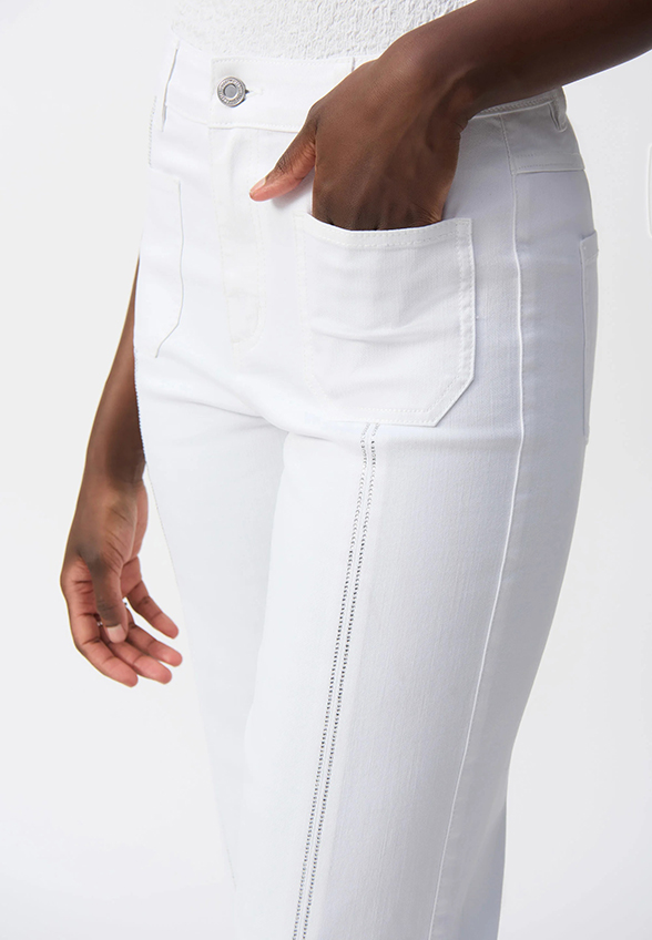 SPODNIE JEANSOWE CULOTTE BIAŁE