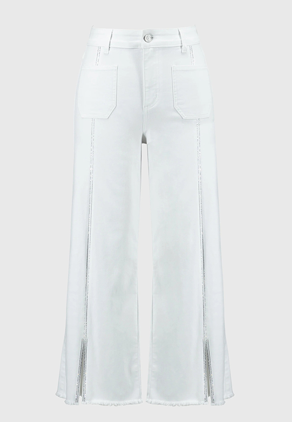SPODNIE JEANSOWE CULOTTE BIAŁE