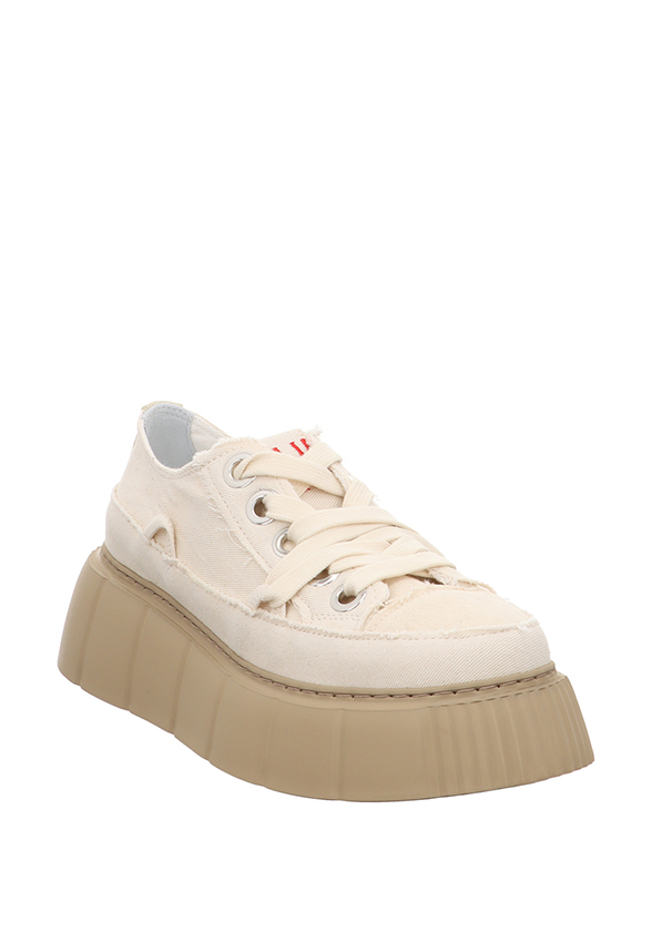 SNEAKERSY MATILDA FRAYED DENIM KREMOWE