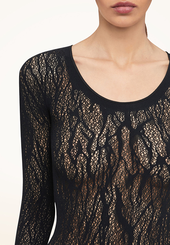 BODY SNAKE LACE STRING CZARNE