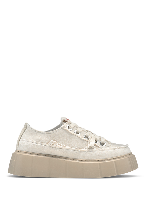 SNEAKERSY MATILDA FRAYED DENIM KREMOWE