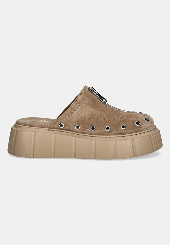 BUTY MATILDA MULE SUEDE JASNY-BRĄZ