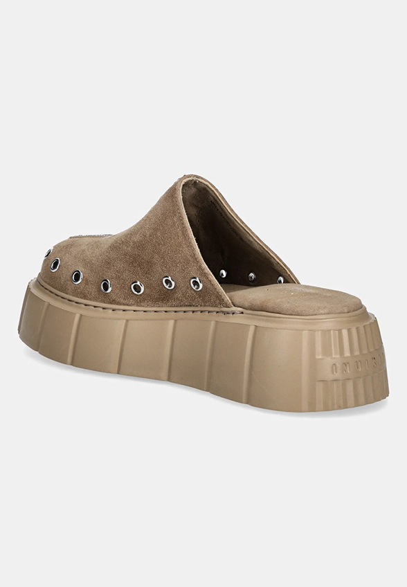 BUTY MATILDA MULE SUEDE JASNY-BRĄZ