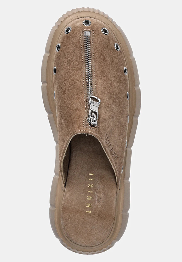 BUTY MATILDA MULE SUEDE JASNY-BRĄZ