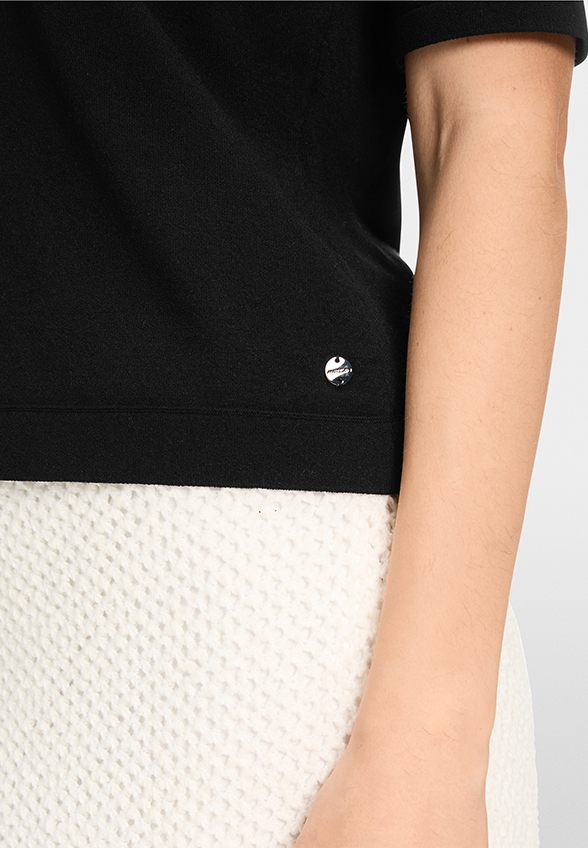 SWETER Z KRÓTKIMI RĘKAWAMI CZARNY