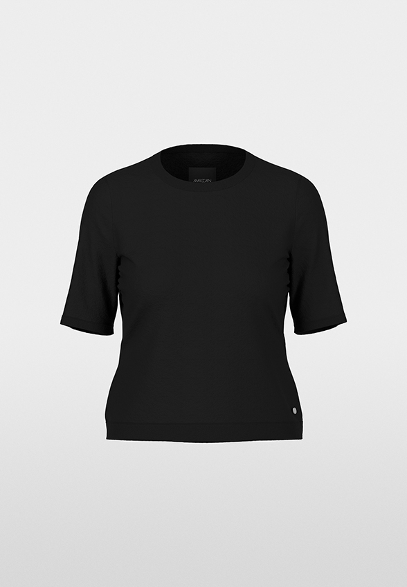SWETER Z KRÓTKIMI RĘKAWAMI CZARNY
