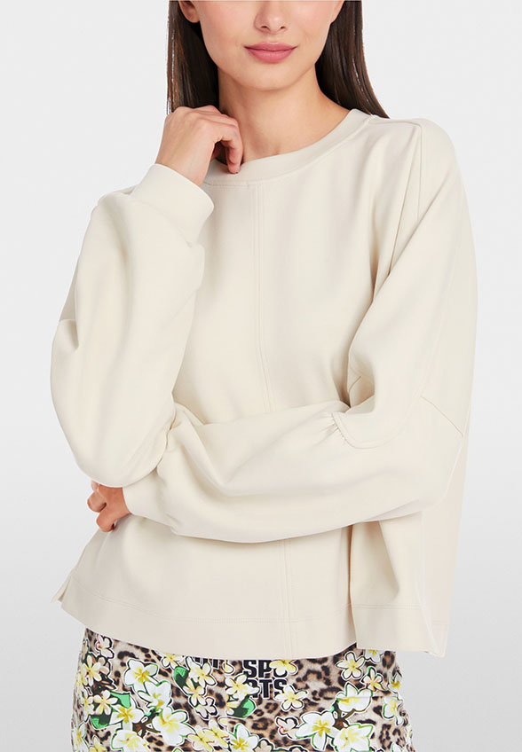 BLUZA Z SZEROKIMI RĘKAWAMI KREMOWA