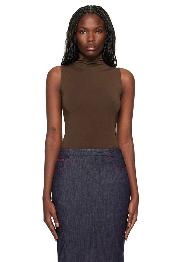 BODY VISCOSE STRING BRĄZOWE