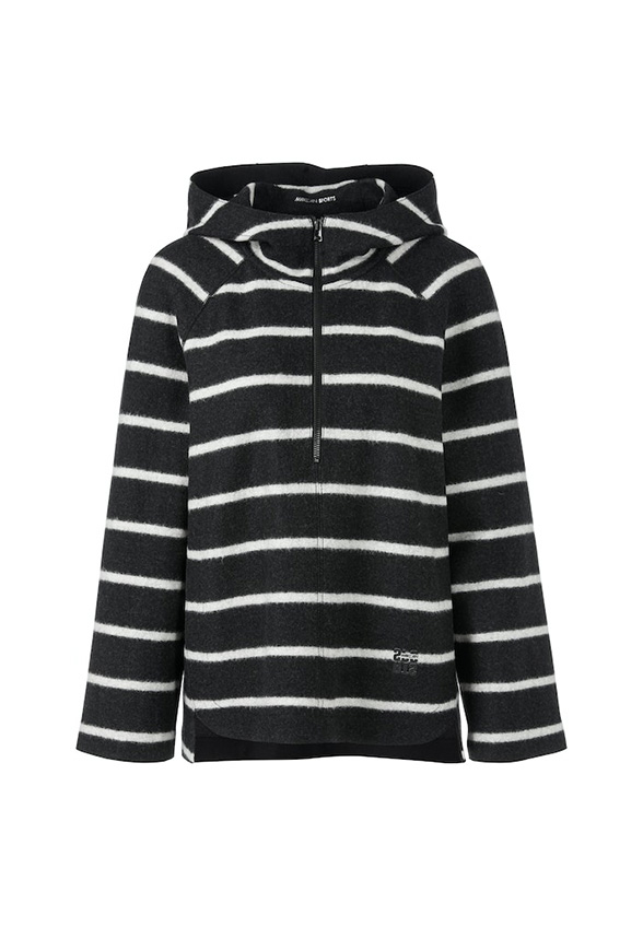 BLUZA Z CZYSTEJ WEŁNY W PASKI CZARNA