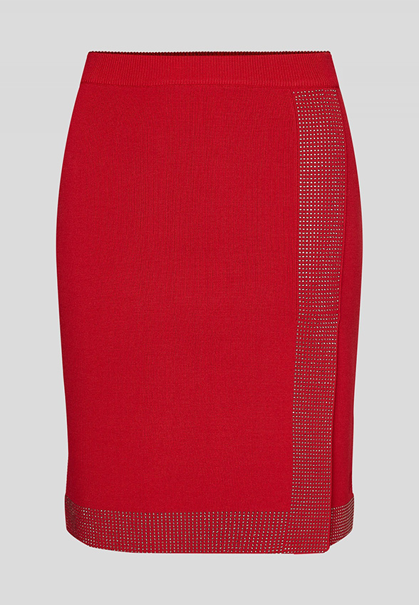 SPÓDNICA RHINESTONE CZERWONA