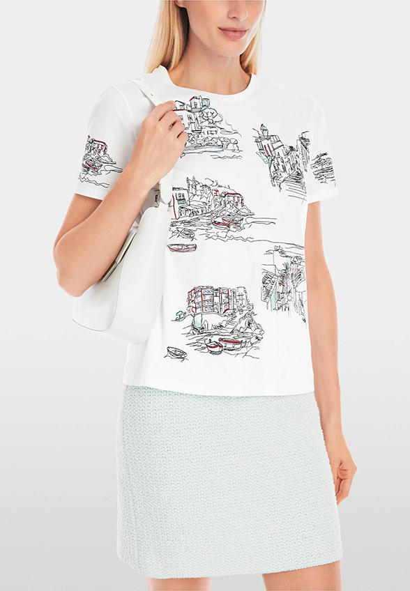 T-SHIRT Z NADRUKIEM BIAŁY