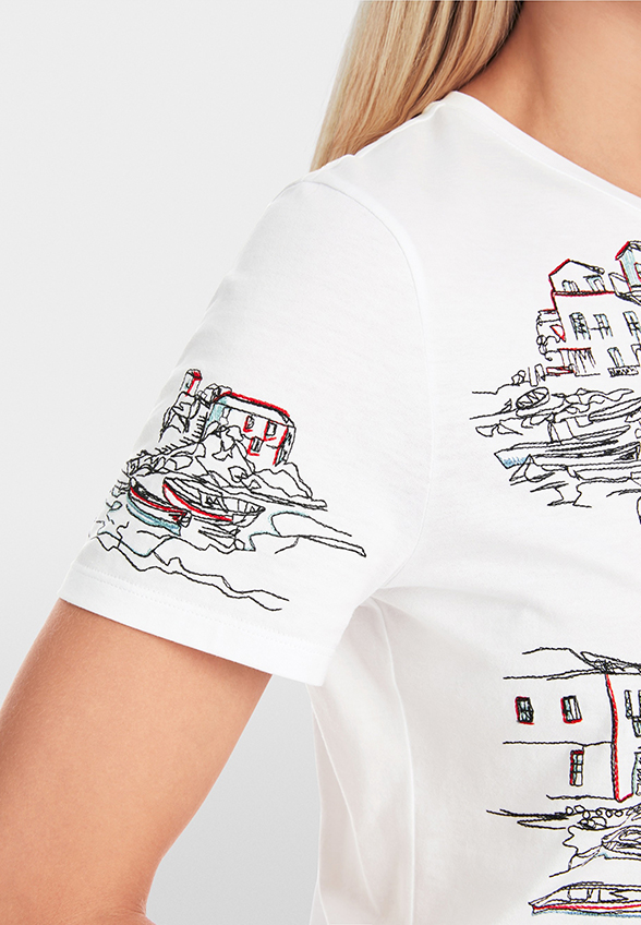 T-SHIRT Z NADRUKIEM BIAŁY