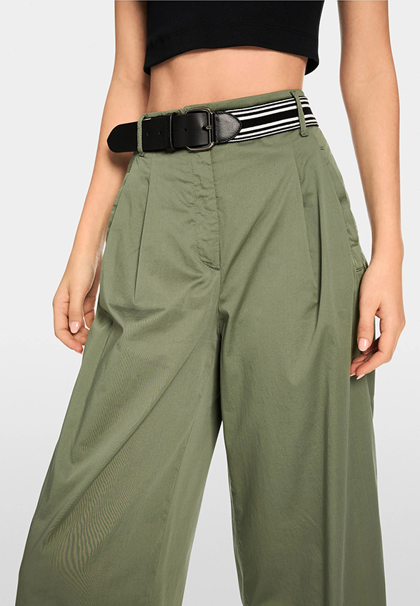 SPODNIE WARRIN WIDE-FIT HIGH ZIELONE
