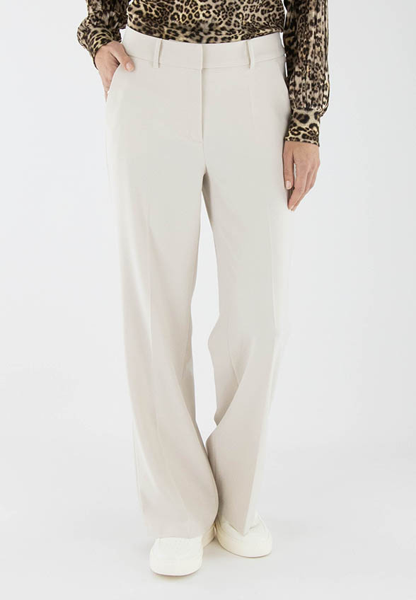 SPODNIE AMELIE WIDE-FIT LONG KREMOWE
