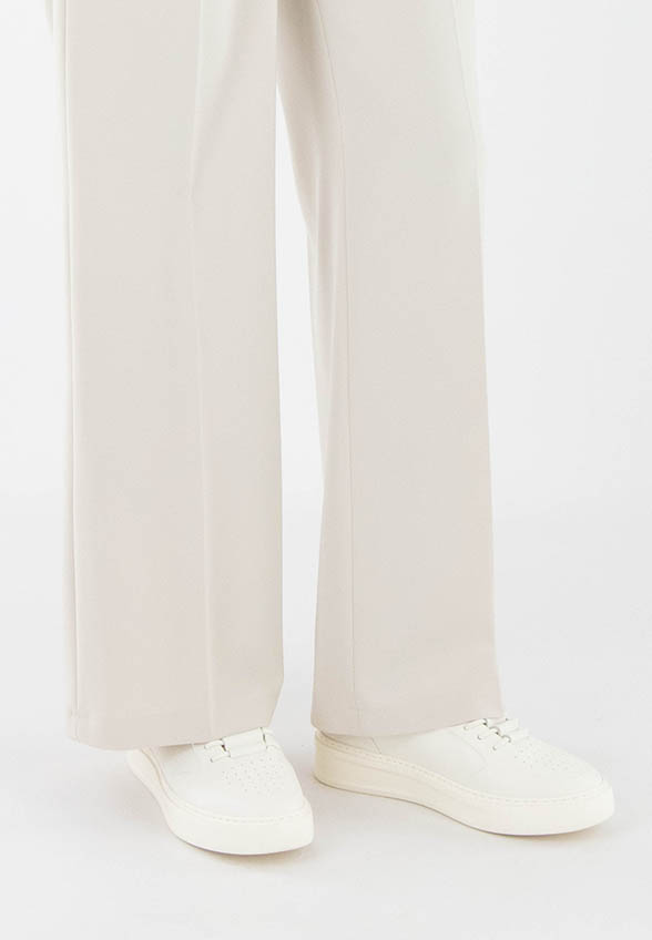 SPODNIE AMELIE WIDE-FIT LONG KREMOWE