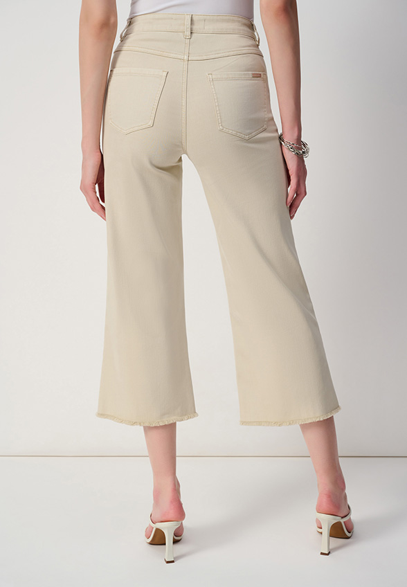 SPODNIE JEANSOWE CULOTTE BEŻOWE