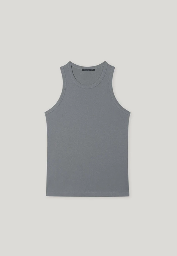 TANK TOP O ELASTYCZNEJ FORMIE CIEMNO-SZARY