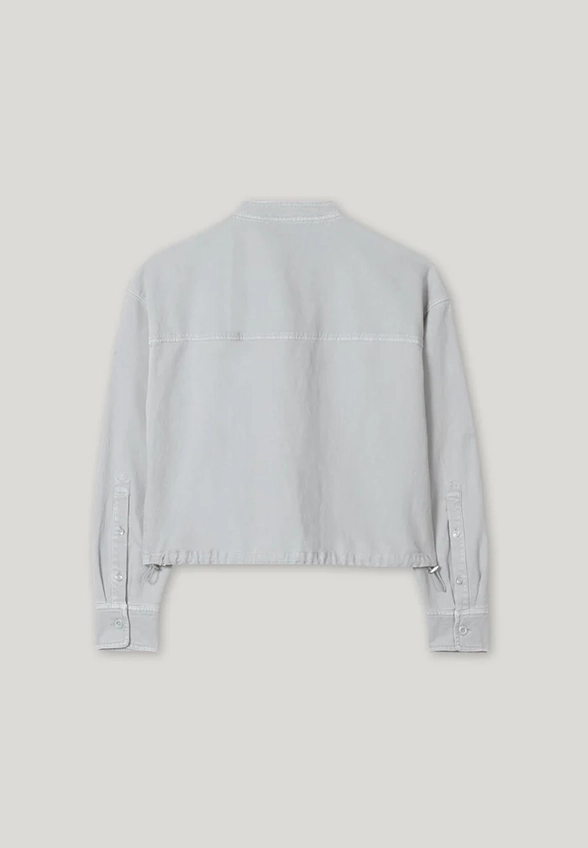 BLUZA JEANSOWA ZE ŚCIĄGACZEM ZGASZONY BŁĘKIT