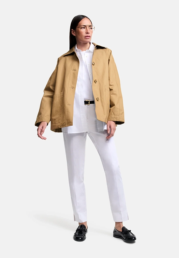 SPODNIE STELLA SLIM-FIT CROPPED BIAŁE