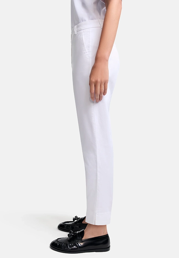 SPODNIE STELLA SLIM-FIT CROPPED BIAŁE
