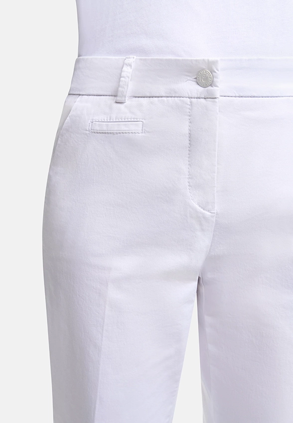 SPODNIE STELLA SLIM-FIT CROPPED BIAŁE
