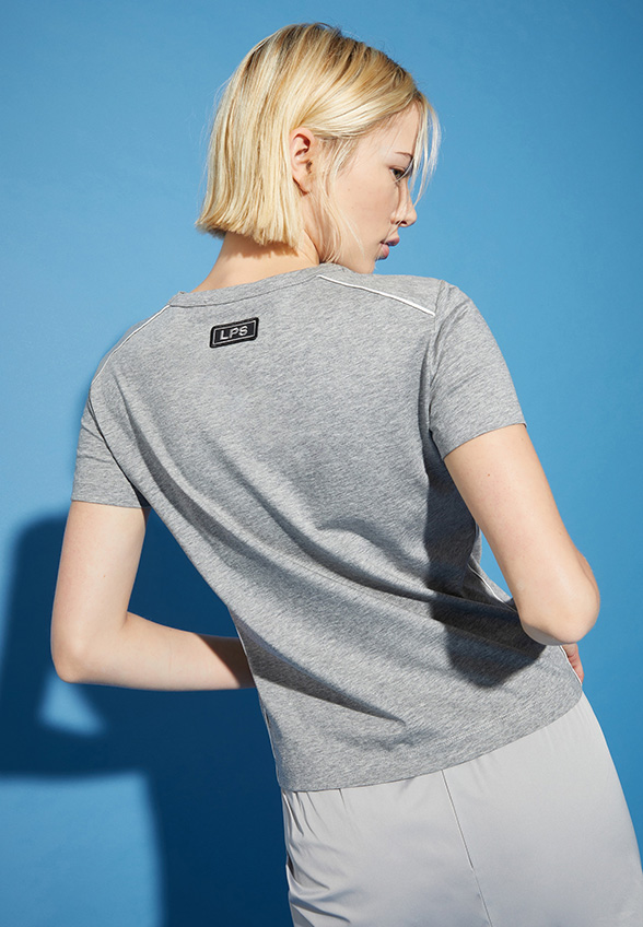 T-SHIRT GREENPOINT Z LAMINOWANYM LOGO SZARY