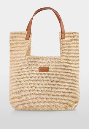 TORBA SHOPPER Z RAFII BEŻOWA