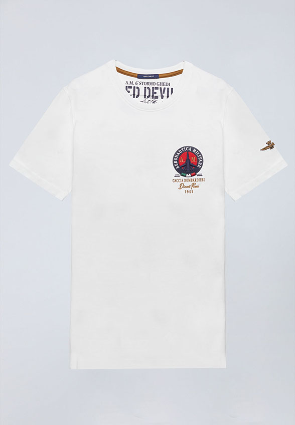 T-SHIRT DIAVOLI ROSSI BIAŁY