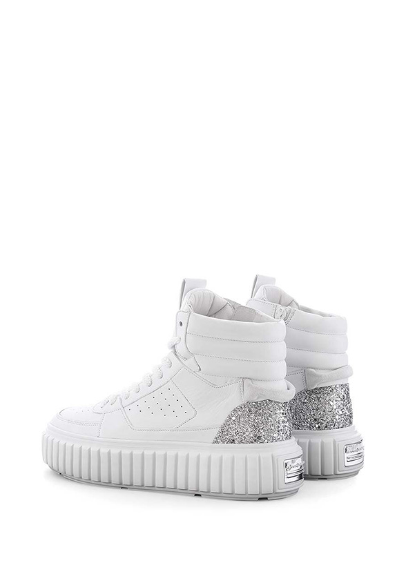 SNEAKERSY ZAP Z WYSOKĄ CHOLEWKĄ BIAŁE