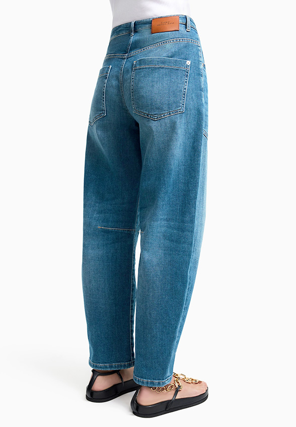 SPODNIE JEANSOWE OCEAN O-SHAPE CROPPED JASNO-NIEBIESKIE