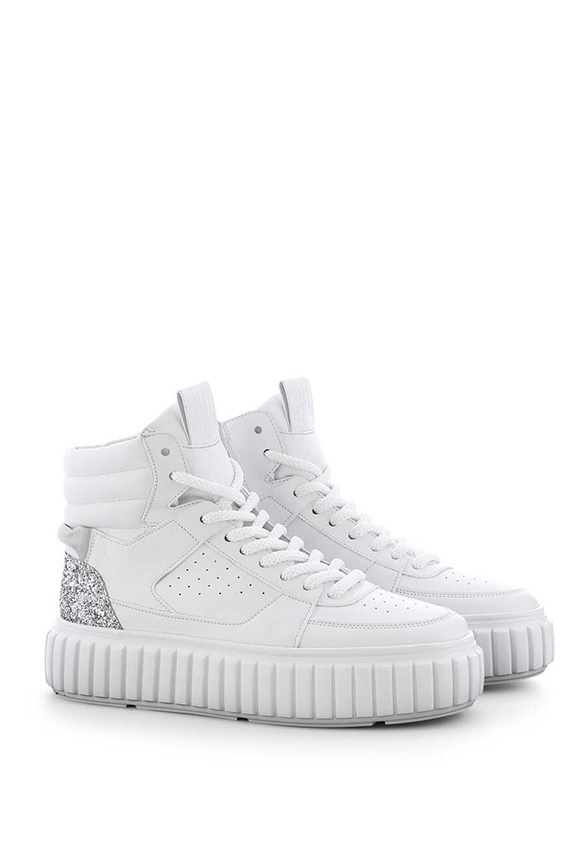 SNEAKERSY ZAP Z WYSOKĄ CHOLEWKĄ BIAŁE