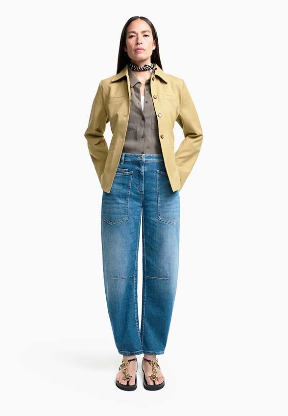 SPODNIE JEANSOWE OCEAN O-SHAPE CROPPED JASNO-NIEBIESKIE